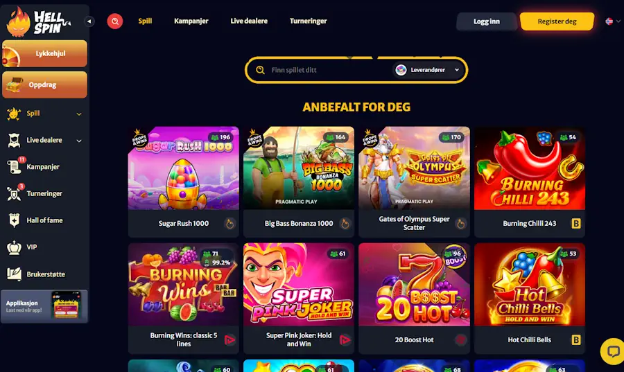 Hell Spin Casino Slots Screenshot